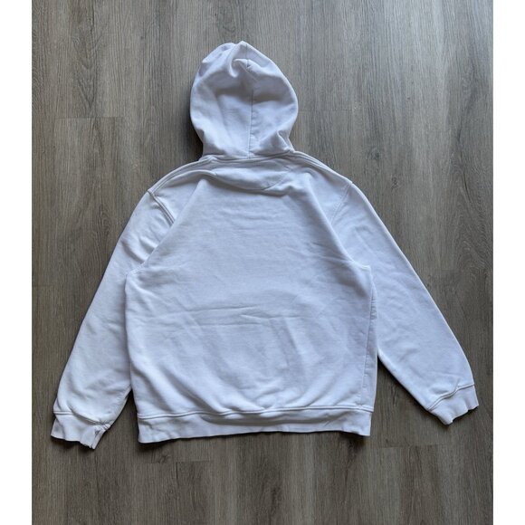 Vintage Y2K Nike Mini Swoosh White Hoodie Sweater Streetwear Sports Hype Medium - Picture 2 of 16